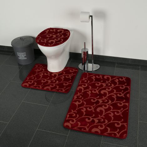 3-teilig Bad Matte Dusche Set Rutsch Stand Bad Matten Schwarz-Gold
