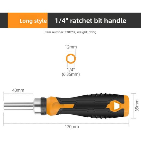 Kit tournevis cruciforme/plat/ Torx T30, embouts multiples, manche à cliquet jaune long, outils de réparation (1/5)