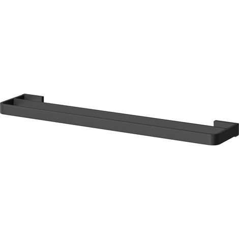 Colore Square Matt Black Wall Mounted Double Towel Rail (1/5)