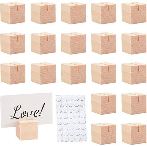 Porte-Carte de Nom en Bois Support de Numéro de Table en Bois Supports en Bois Massif Marque-Place Porte-cartes de mariage pour de Nom des Photos Signes Réservés (1/4)