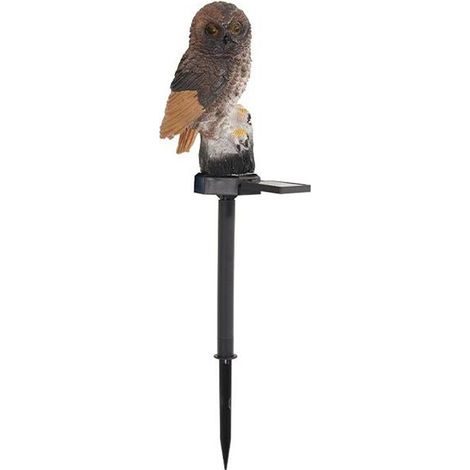 AGE Lampes solaires extérieures de jardin, lampe de pelouse de hibou, lampe en forme solaire menée imperméable, lumières menées de décoration de jardin (1/4)