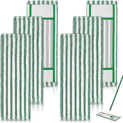 Recharges de lingettes pour balai microfibre humide et sec, lot de 6, lingettes réutilisables et lavables pour balai à poussière (1/5)