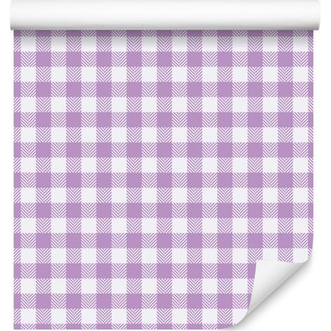 Papier peint à motifs lavande et blanc pour salon et chambre, 50 x 1000 cm (1/5)