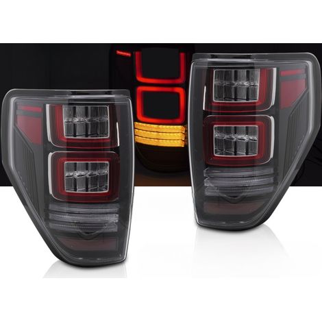 Paire de feux arriere Ford F150 MK12 de 2008 a 2014 Led Rouge Noir + Dynamic
