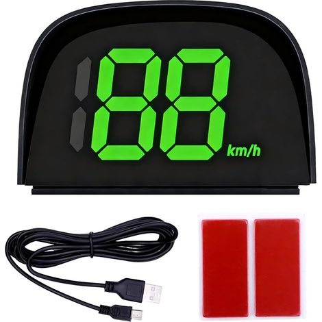 Tachomètre GPS numérique pour affichage HUD de voiture, indicateur de vitesse de voiture avec pare-soleil, GPS précis pour voiture, moto et trottinette électrique, grand écran LED, plug & play (1/5)