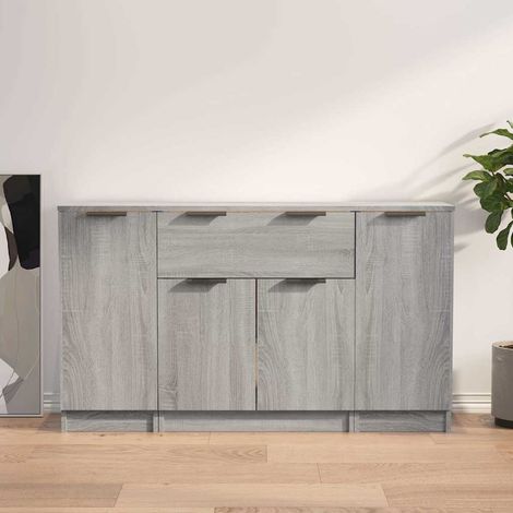 Buffets 3 pcs - Armoire de rangement Enfilade Sonoma gris Bois d'ingénierie BV924604 - BonneVie (1/5)