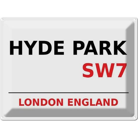 Plaque en métal 30x40 cm Londres Angleterre Hyde Park SW7 (1/4)