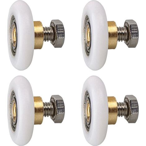 4 pièces Rouleau de porte de douche 25mm, Rouleau Roulette Roue pour Porte de Douche Roulettes Coulissantes Porte Roue de Remplacement pour Rouleau NPTERBL (1/5)