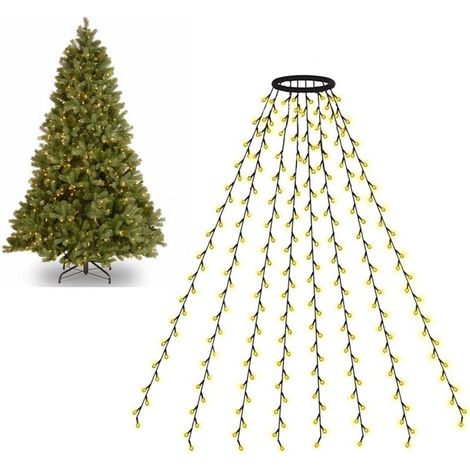 Luci per albero di Natale, 280 LED, 8 modalità, adatte per alberi di Natale da 1,5 a 2,4 metri, certificate UL 2M, decorazioni natalizie per interni ed esterni, luce bianca calda (1/5)