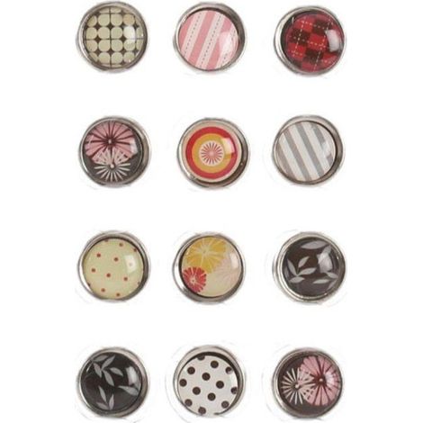 Graine Créative - Magnet époxy mini Ø12mm Noir et motifs 12 pièces (1/2)