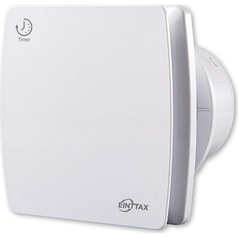 Extracteur d’air silencieux carré blanc 100 mm, débit d’air 95 m³/h, puissance 12 W, niveau sonore 34 dB, équipé d’un clapet anti-retour et d’une minuterie, pour salle de bain, toilettes et cuisine (1/5)