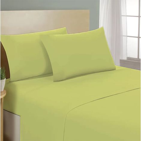 Lenzuolo letto sotto con angoli 100% puro cotone Made in Italy tinta unita Verde exotic - 1 Piazza e mezza francese