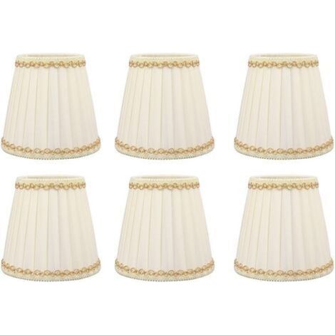 Lot de 6 petits abat-jours en tissu Installation à clipser Dimensions 9x14x13cm Pour ampoules E14 Style moderne pour bureau et salon