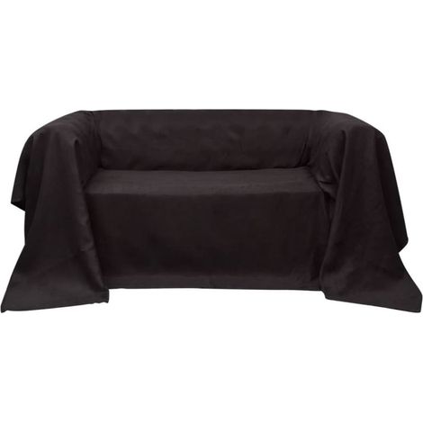 Micro-Suede Sofaüberwurf Tagesdecke Braun 210 x 280 cm vidaXL727872 (1/5)