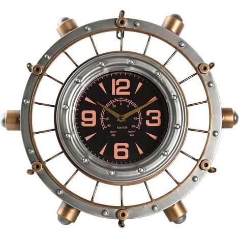 Reloj Pared Hierro 48X11X44,5 Plateado (1/4)