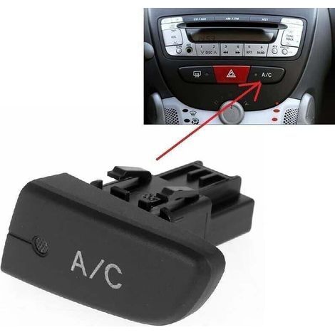 Bouton de Commutation de Climatisation pour C1 2005‑2014, Bouton Poussoir de Climatisation AC avec Capuchon de Remplacement 6554KX (1/4)