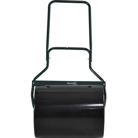 Schwarze, wasserdichte Gartenwalze aus Metall, Behälter bis zu 60 Liter (Wasser oder Sand), 57 x 40 x 123 cm