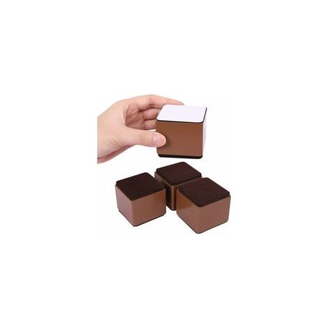 Lot de rehausseurs de meubles carrés marron 5 cm, pour lit, canapé – (1/5)