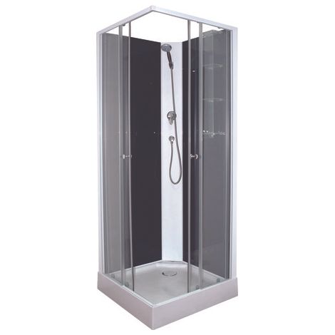 ONDEE ZEN - Cabine de douche MELIA - Sans silicone - 80x80cm - Profilés aluminium - Blanc - En kit (1/6)