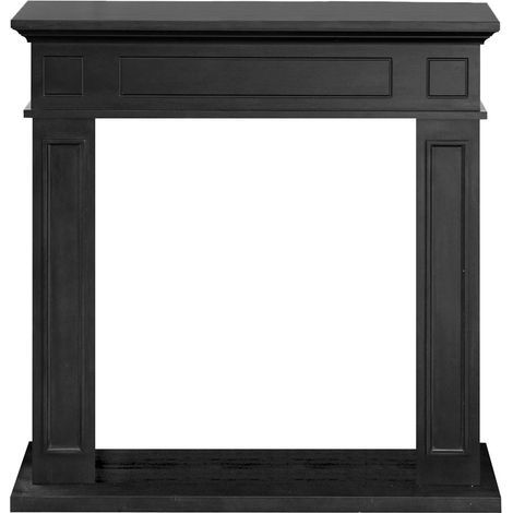 Cornice per camino rivestimento in legno L89,5xH90,5xP28 Jefferson Nero