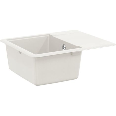 Waschbecken Weiß 560 x 460 mm 80% Quarz und 20% Harz