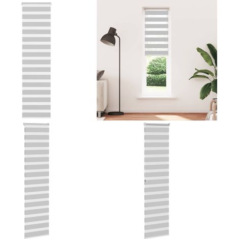 vidaXL Zebrarollo Hellgrau 60x200 cm Stoffbreite 55,9 cm Polyester (1/5)