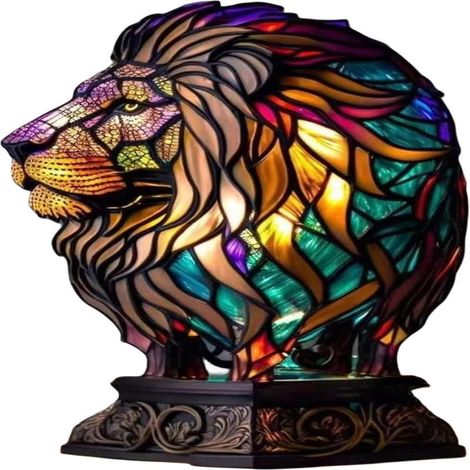 Lámpara de mesa retro, diseño gato, resina tintada (motivo animal)