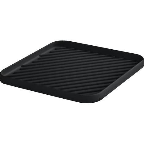 Plateau de Rangement en Silicone pour évier de Cuisine et Salle de Bain, Plateau de Lave-Vaisselle, Plateau de Rangement Polyvalent pour Salle de Bain et tiroir(Noir) (1/5)