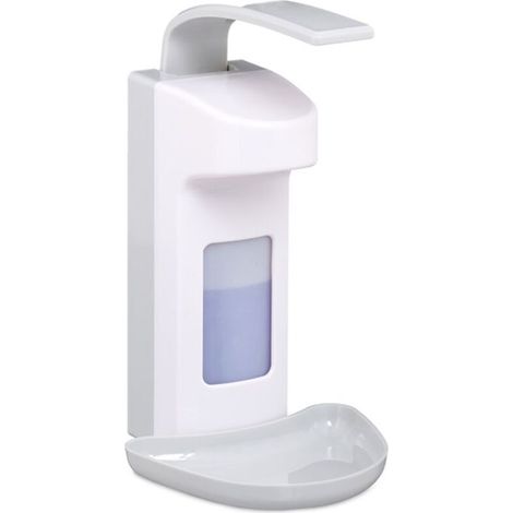 Bardusch - Distributeur de savon mural 500 ml, lot de 2, désinfectant savon liquide, cabinet médical entreprise bureau, blanc (1/4)