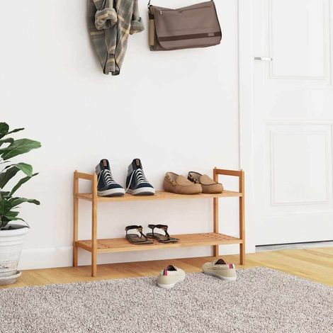 vidaXL Meuble à chaussures 69x27x41 cm Bois massif de noyer (1/5)