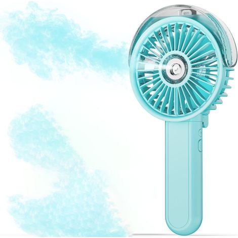 Fan with misting function, USB rechargeable, ideal for travel, outdoor activities, camping, home and office (1/4)