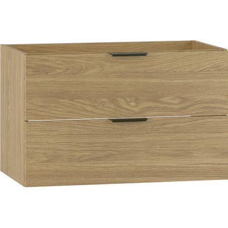 Waschtischunterschrank 80cm Astrid mit 2 Schubladen, Holzoptik (1/5)