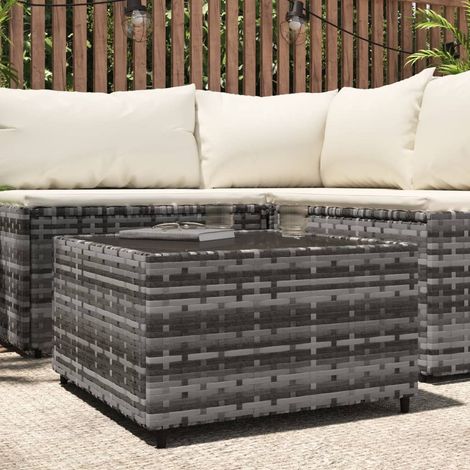 Tavolino Quadrato da Giardino Grigio 50x50x30cm in Polyrattan vidaXL (1/6)