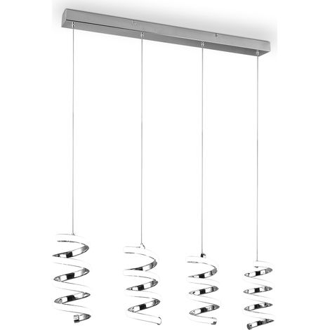 LAOLA SOSPENSIONE LEDincl. 4x SMD, 8W ·4x 1250lm, 4000K4 SPIRALI CROMATE DIMMERABILE CON INTERRUTTORE L. 92CM (1/5)