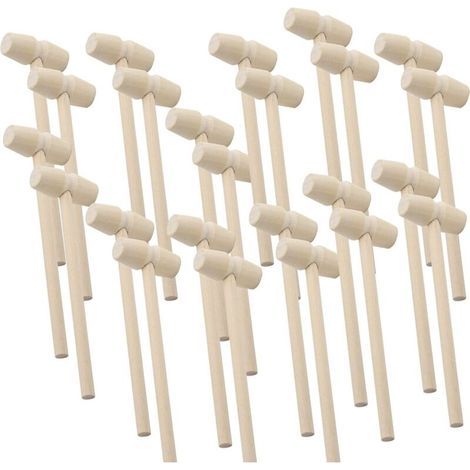 24 Mini-Holzhämmer, Krabben- und Hummerhämmer, Kinderspielzeug zum Knacken von Meeresfrüchteschalen, ideal für Schokoladenbastelarbeiten (1/5)