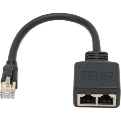 RJ45 Coupleur Adaptateur Répartiteur RJ45 Adaptateur Réseau RJ45 1 à 2 Ports Ethernet Adaptateur Répartiteur de Câble Réseau CAT8 (1/4)