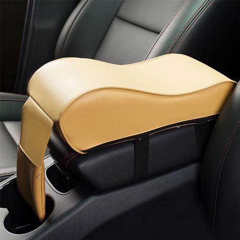 Coussin de boîte d'accoudoir beige écologique mousse à mémoire d'espace universel pour véhicule (1/5)