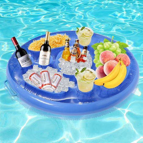 Aufblasbarer, schwimmender Getränkehalter von CCYKXA mit 8 Löchern, großer Fassungsvermögen, schwimmende Bar für Pool, Poolparty und Strand (1/5)