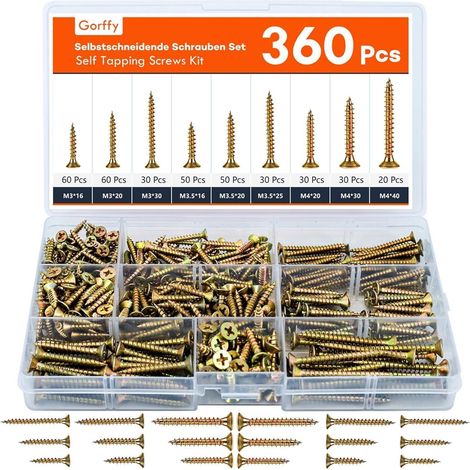 Schrauben Set Holzschrauben M3 M3.5 M4 Multicolored 360 (1/5)