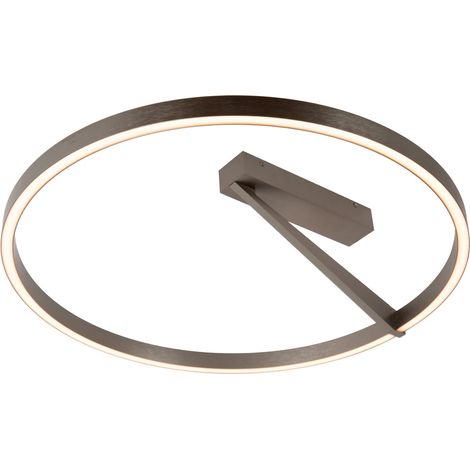 Lampe de plafond à design Applause Ø 60 cm - acier brossé - avec télécommande - 23100/60/15 (1/3)