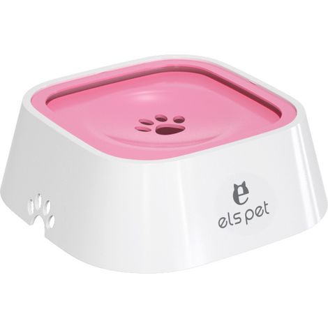 Bol d’Eau Anti-Éclaboussures pour Chien et Chat, 1 L, Gamelle à Boire Anti-Fuite, Abreuvoir à Débit Lent, Antidérapant, Rose, Voyage (1/5)