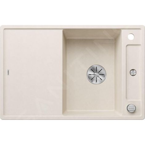 Evier Blanco Axia III 45S Silgranit - BLANC SOFT - Accessoire : Planche en frêne (1/4)