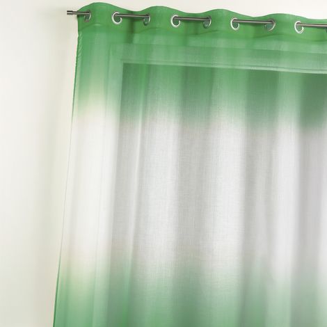 Voilage en étamine à imprimés "tie and dye" Vert 140x240 cm