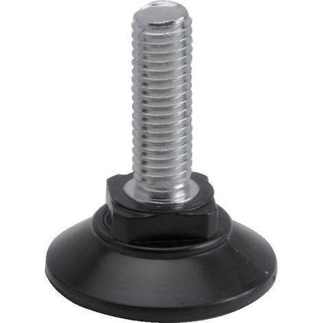 VERIN FIXE Diamètre 60 mm M12 Longueur 50 mm NOIR - BOUILLER PLASTIQUES