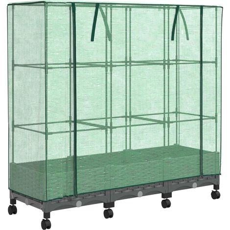 Maison Exclusive - Gartenplanter mit Gewächshausabdeckung und Räd (1/5)