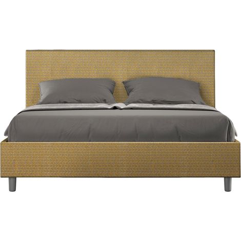 Letto Matrimoniale 160x190 cm con Rete Adele Labirinto 06 Giallo (1/4)