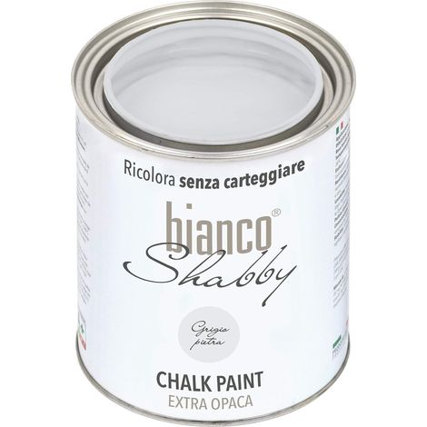 CHALK PAINT Grigio Pietra per Mobili e Pareti - Pittura Shabby Chic Vintage EXTRA OPACA (1 Litro) (1/3)