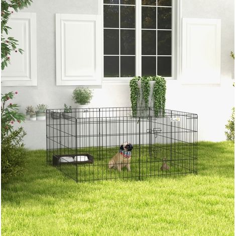 Parc pour chien pour chiots et petits chiens, en métal, avec porte, 61 cm, noir HAVRYA (1/3)