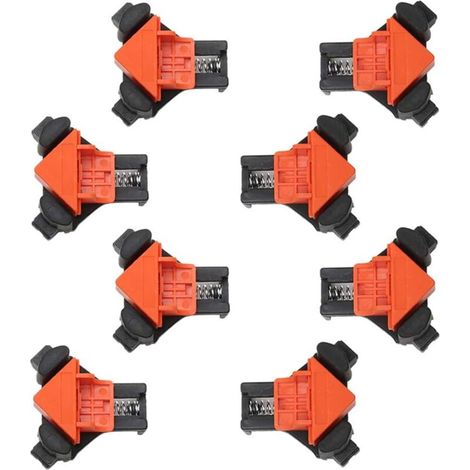 Abrazadera angular de 90 grados para carpintería, con 8 abrazaderas giratorias ajustables de ABS. Abrazadera de ángulo recto para trabajos de carpintería, taladrado, ebanistería, marcos de fotos y otr