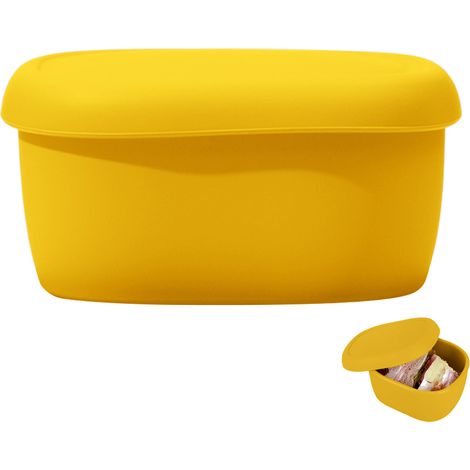 Boîte à bento en silicone - Jaune foncé - Grande